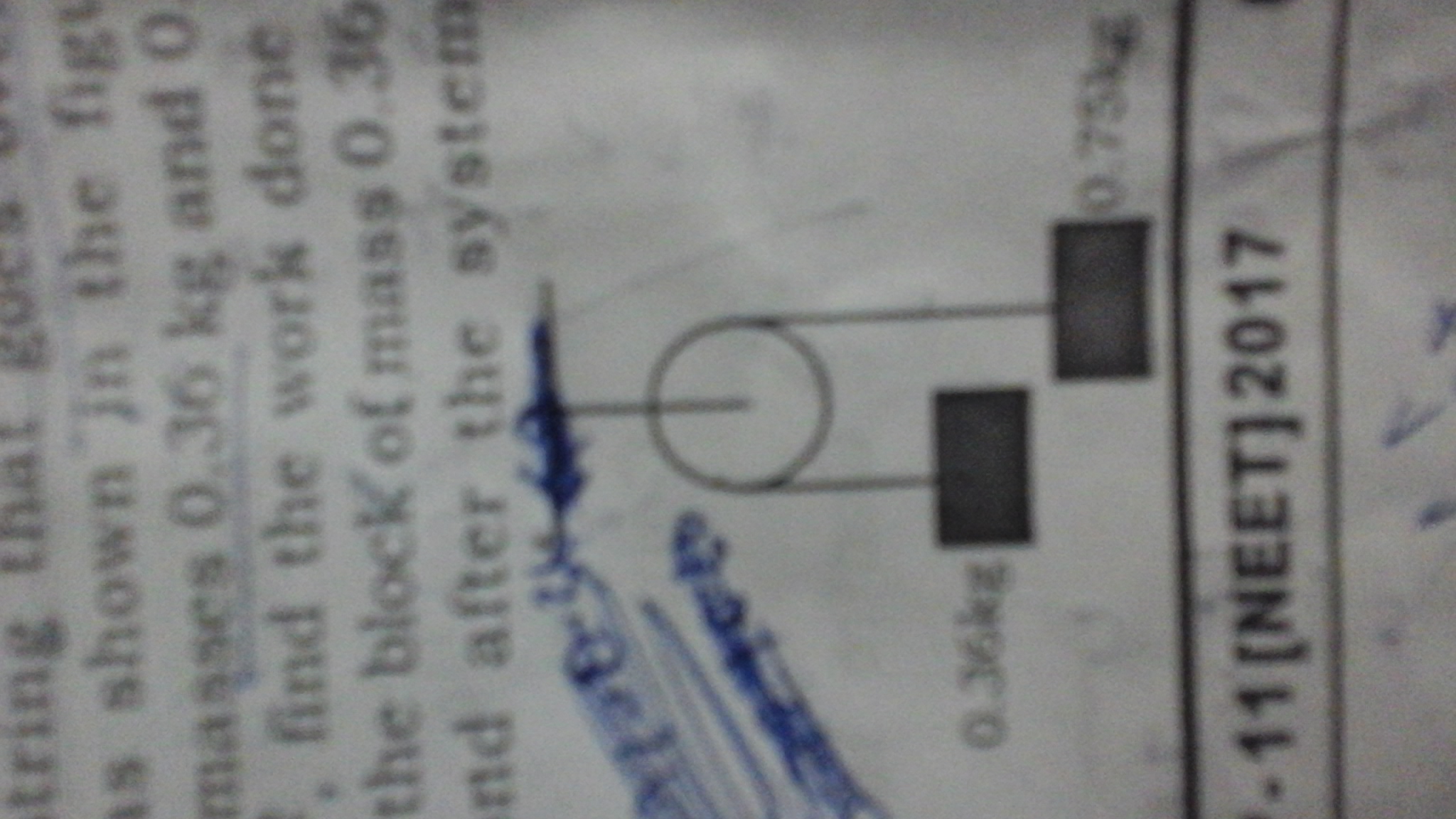 Question image for A light inextensible stfing goes over a smooth fi