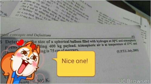 Question image for Determine the size of a spherical balloon filled w