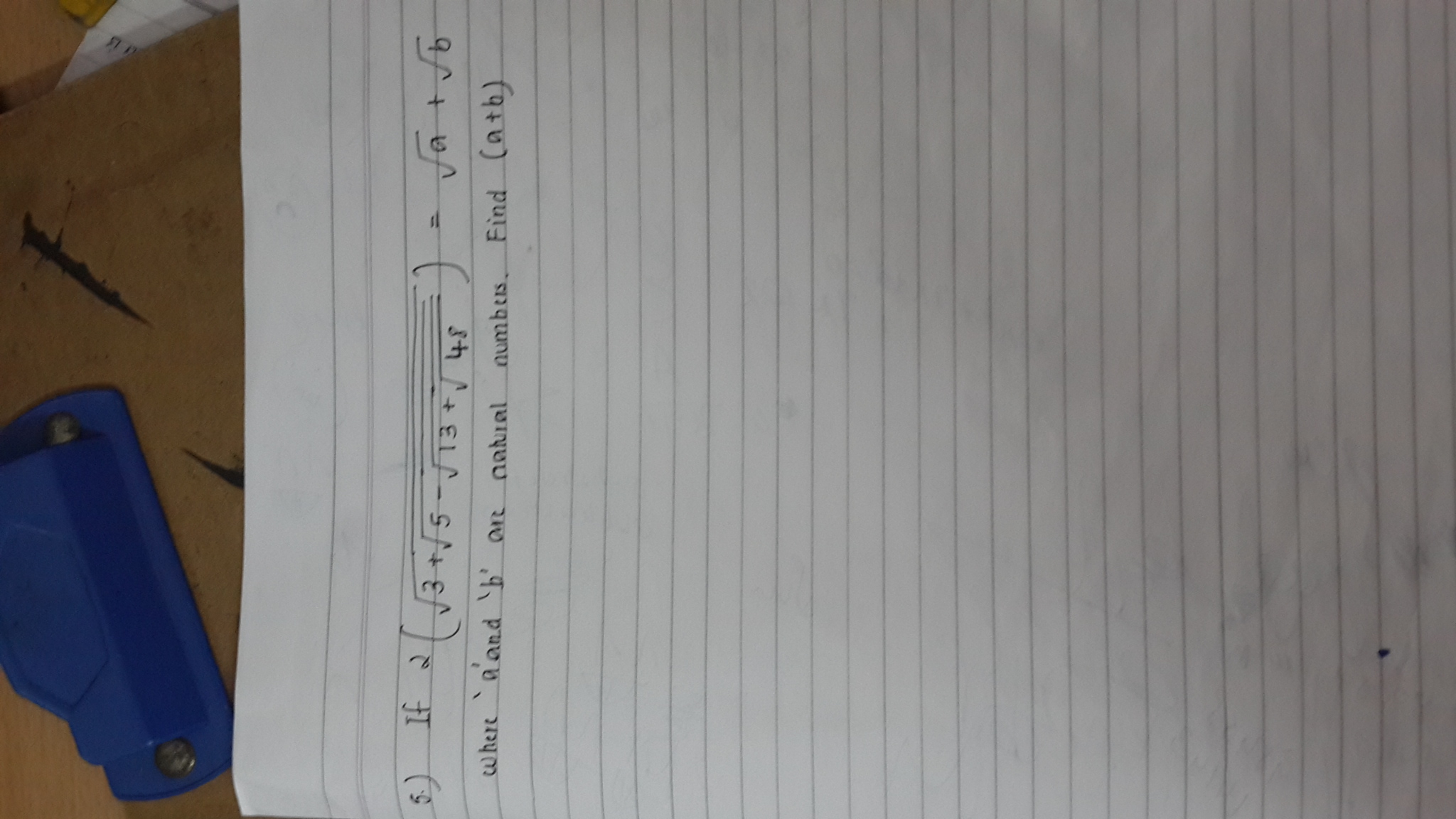 Question image for This question is based on logarithms. Please answe