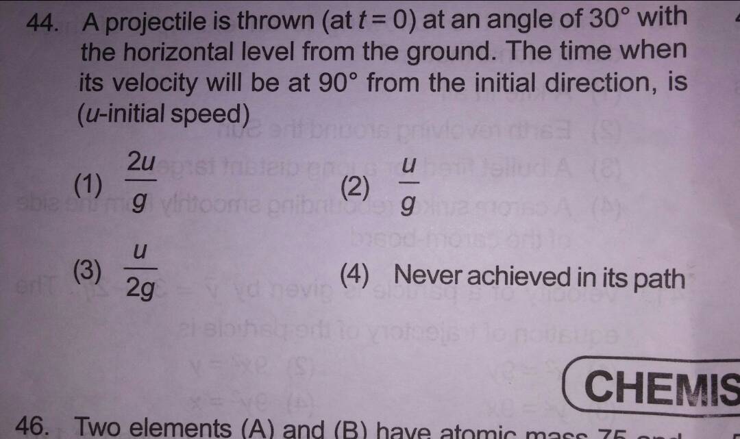 Question image for I think the answer should be (4) as the angle b/w