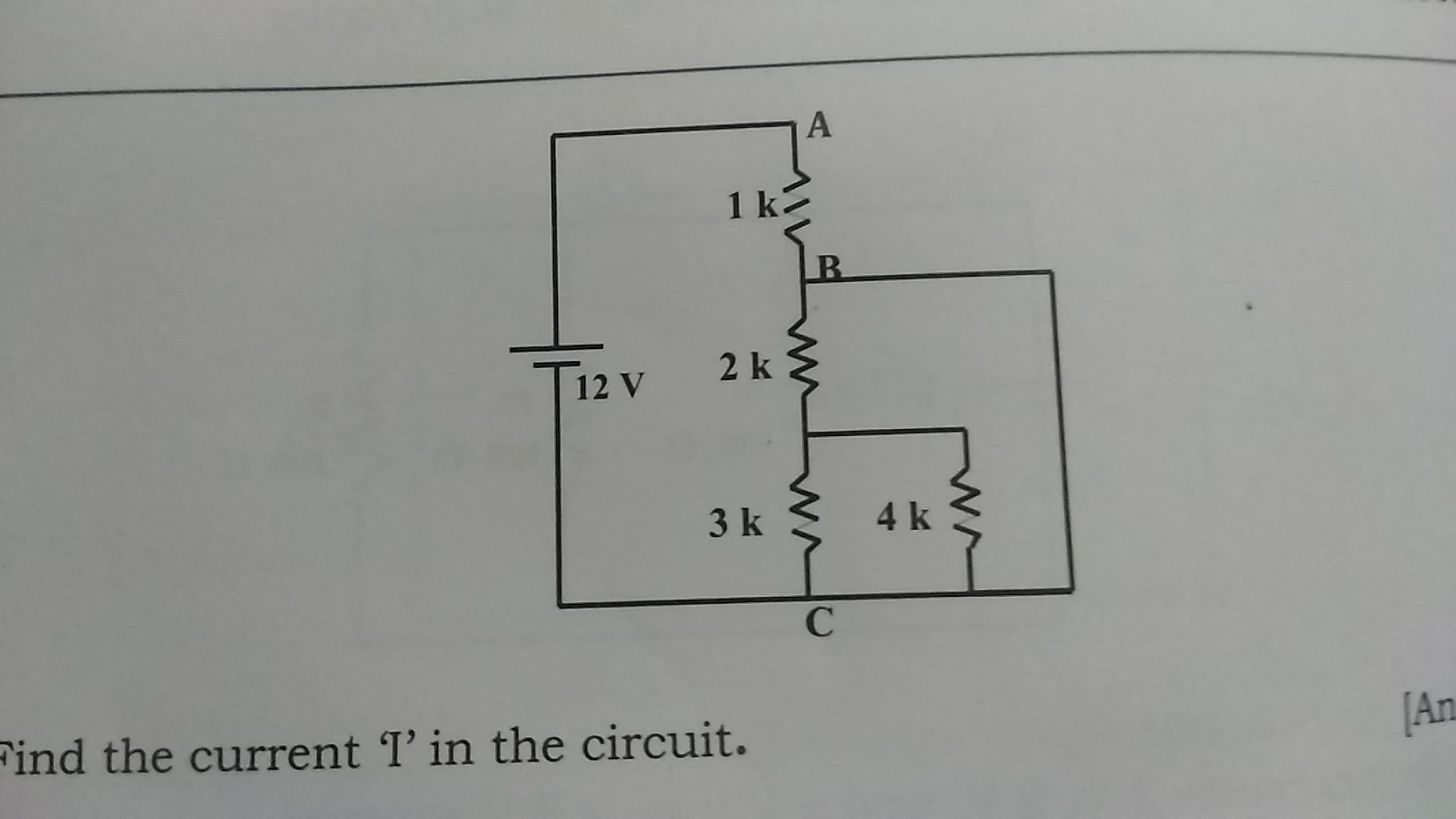 Question image for Find the total resistance of the circuit from the