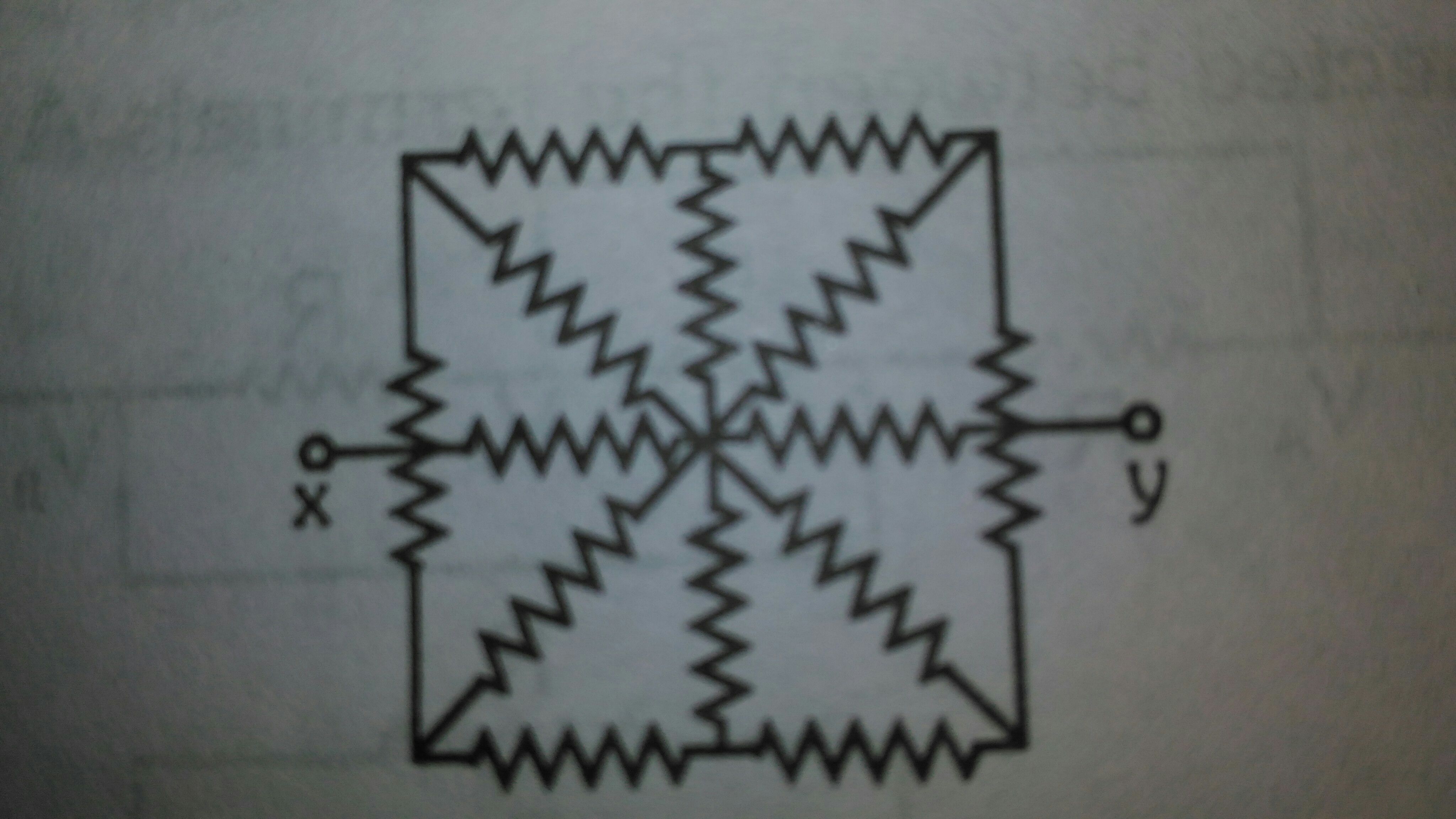 Question image for Identical resistance of resistances R are connecte