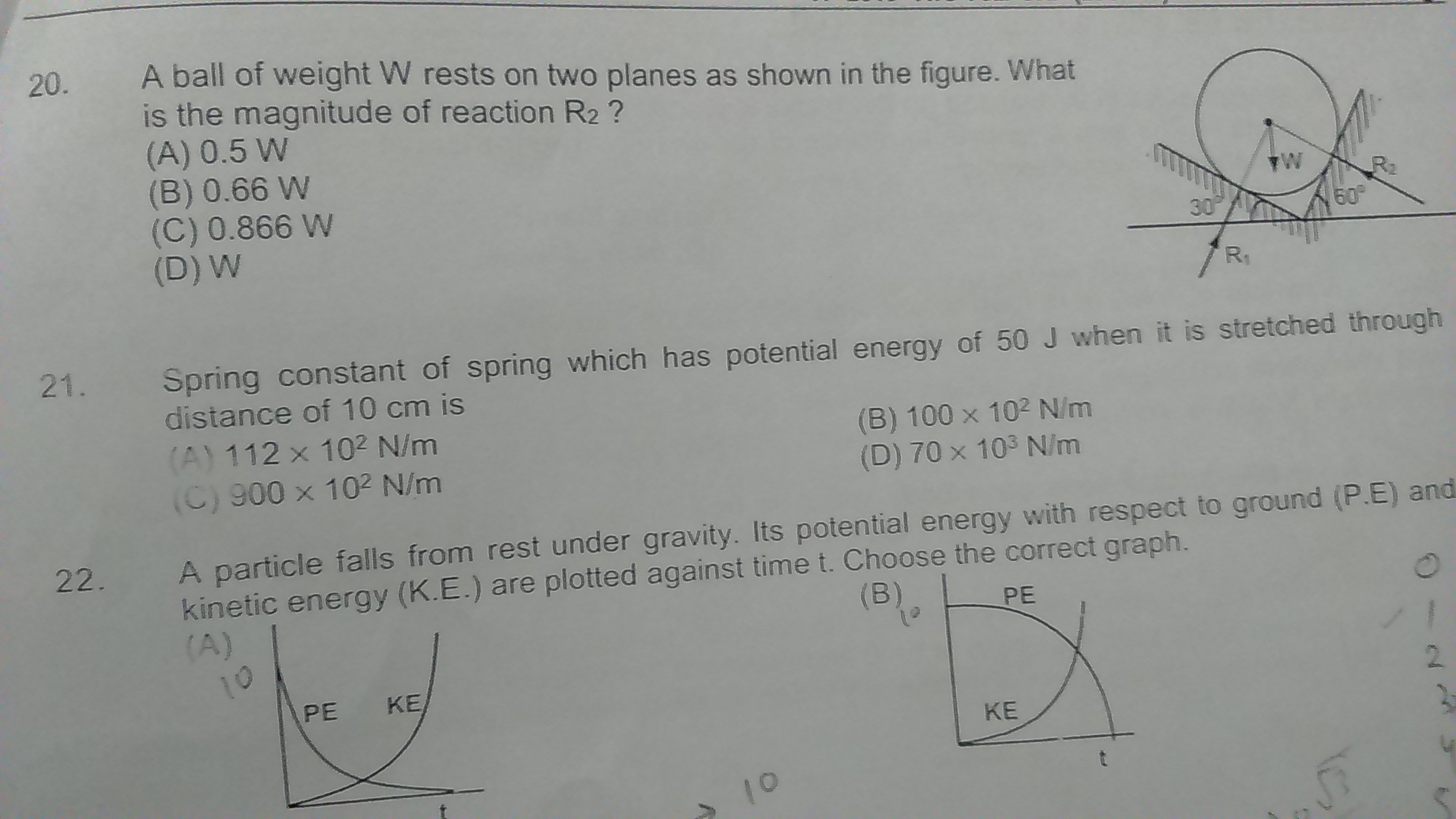 Question image for What is the answer of question no. 20??? Please an