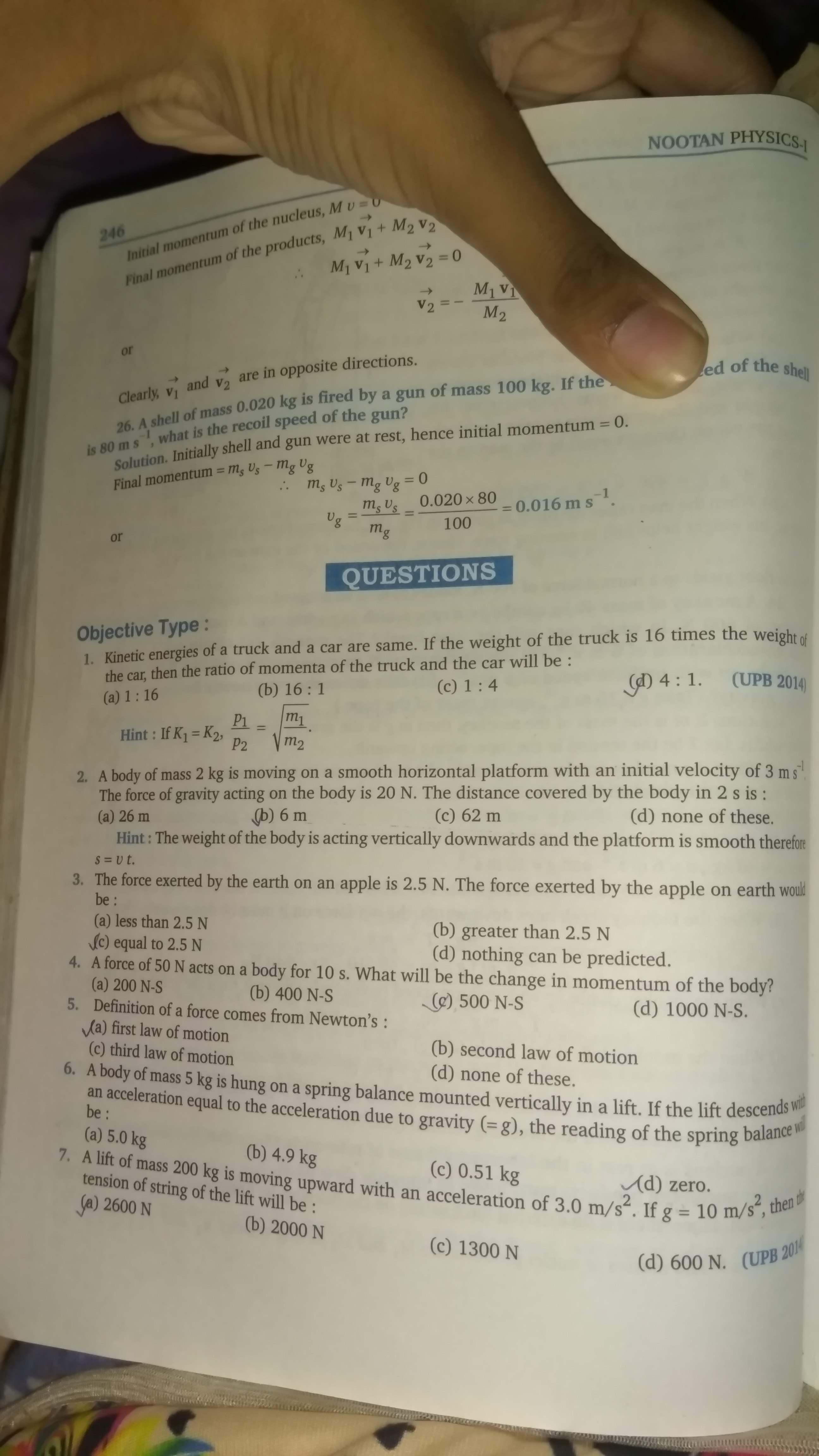 Question image for Please answer question number 1 of multiple choice