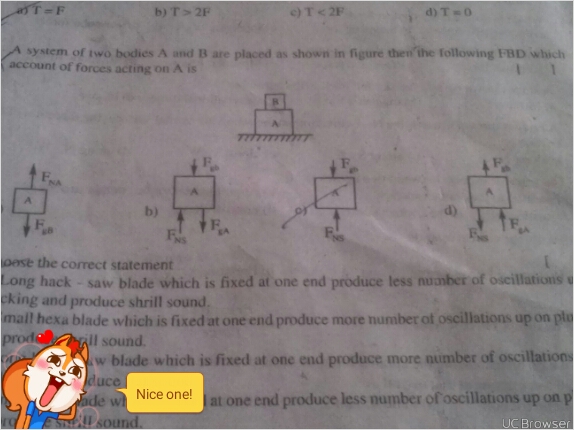 Question image for A system of two bodies A and B are placed as snown