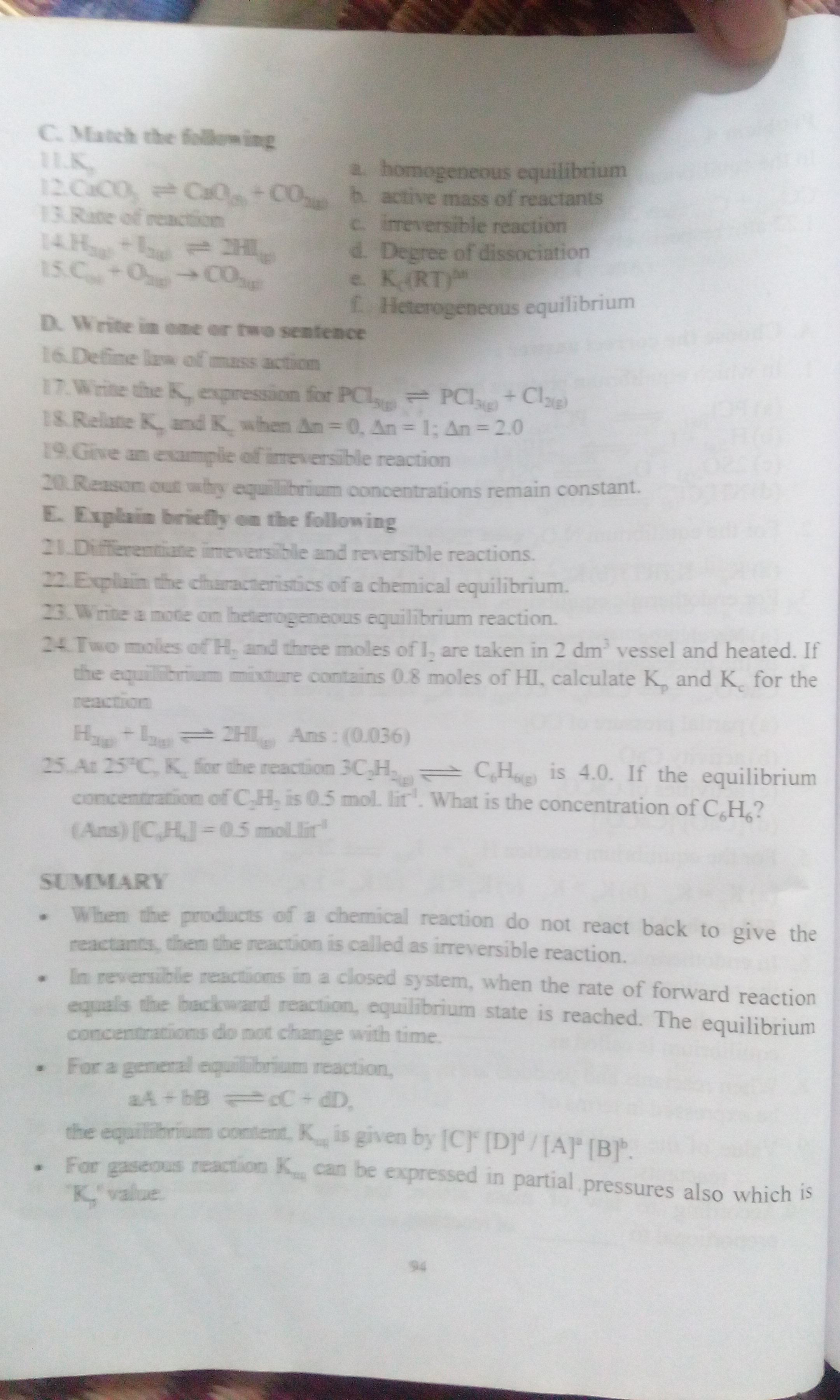 Question image for Two moles of H2 and three moles of I2 are taken in