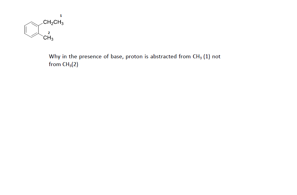Question image for Why in the presence of base, proton is abstracted