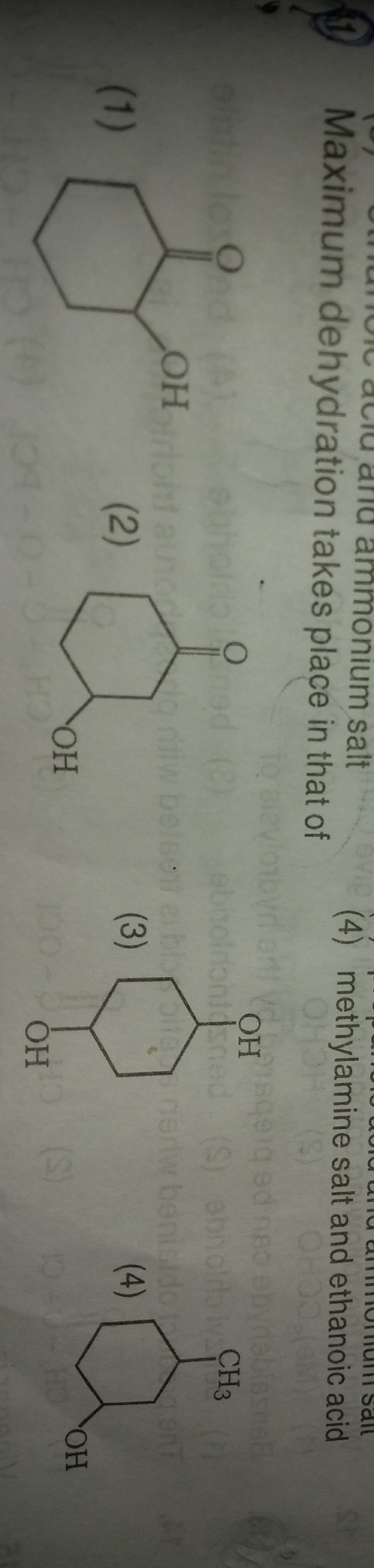 Question image for Maximum dehydration takes place in that of ...?...