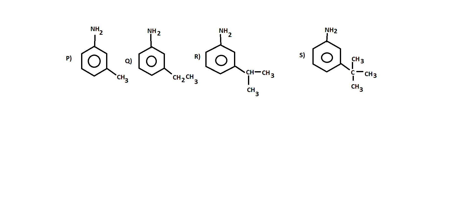 Question image for find the order of basicity..of the attached image