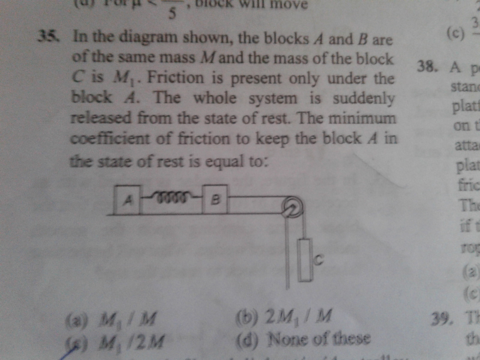 Question image for my answer comes out to be option A but the correc