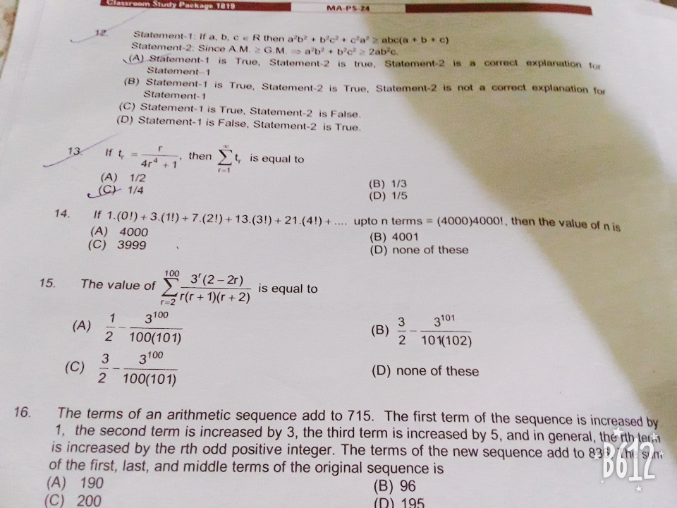 Please answer the question number 14 with proper steps - askIITians