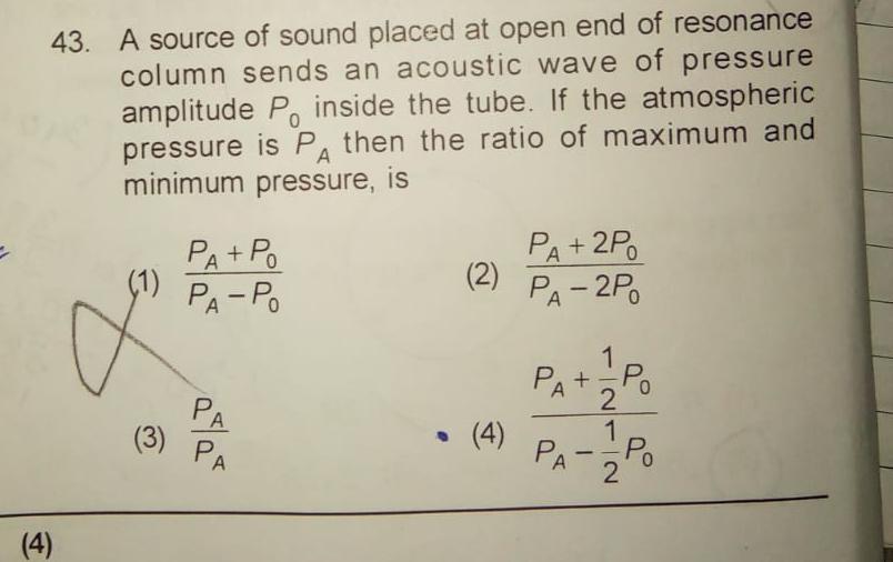 how to calculate pressure difference instead if intensity