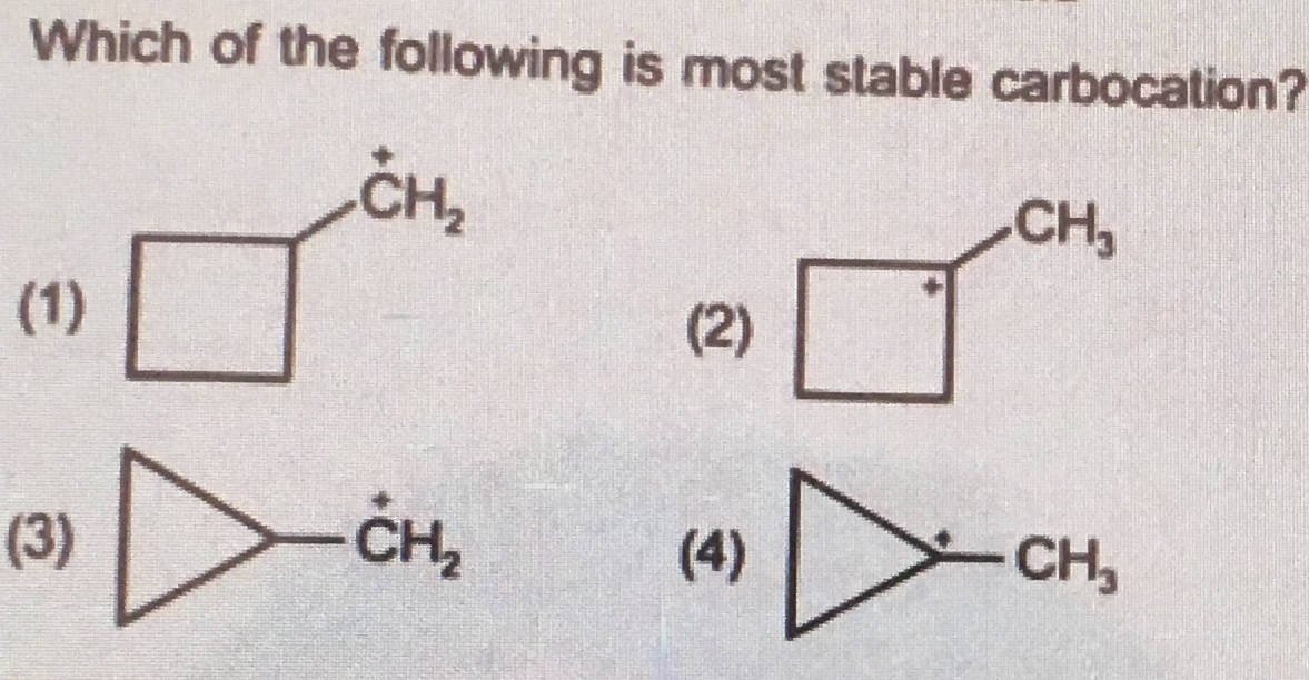 Which of the following is the most stable carbocation ? askIITians