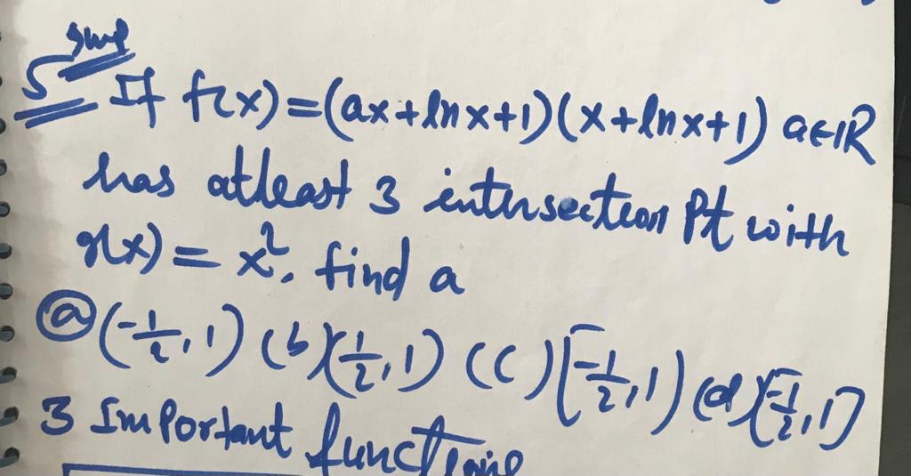 Question image for If f(x)=(ax+lnx+1)(x+lnx+1) a belongs to real num