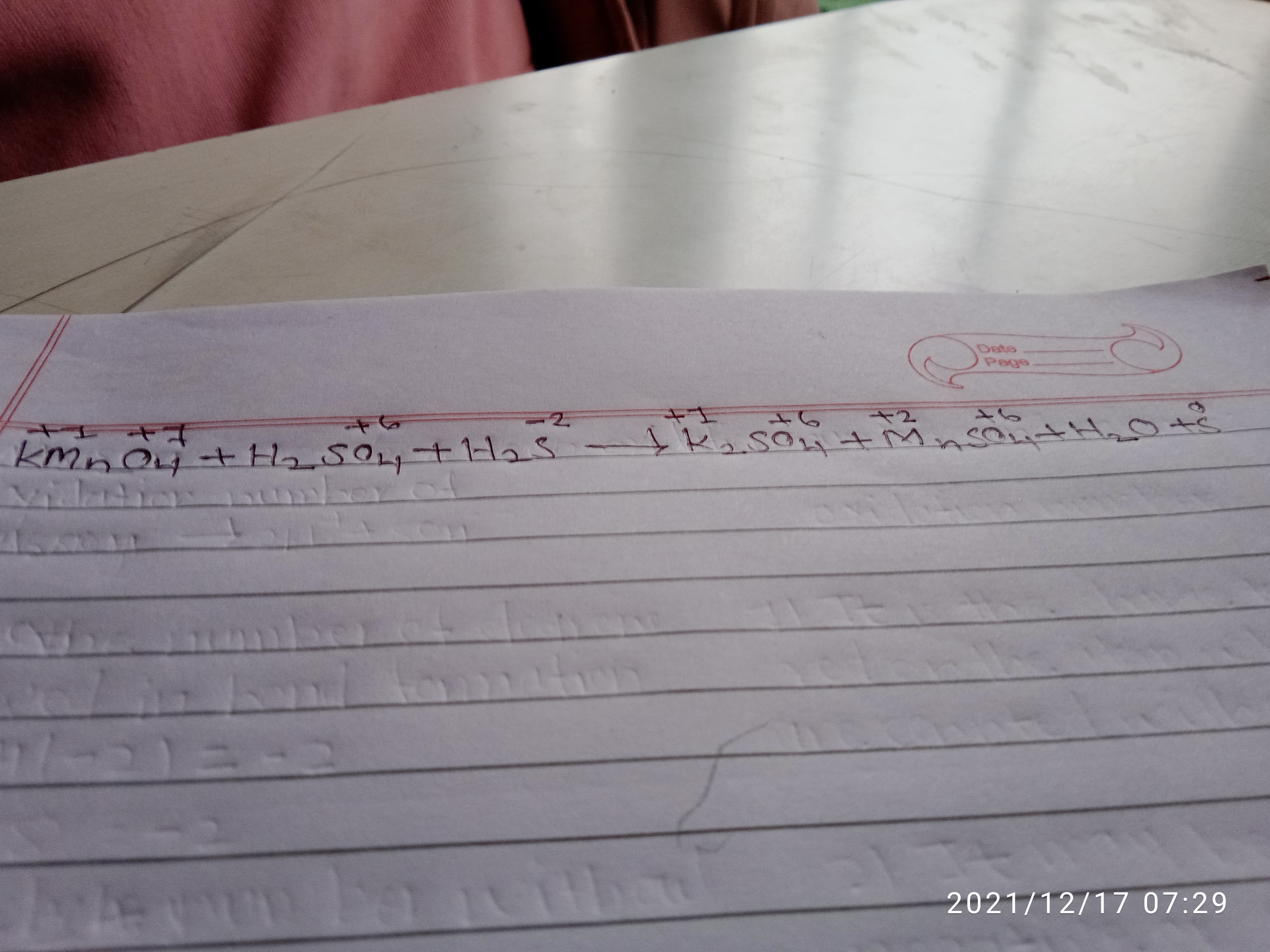 Question image for Balance the following reaction by oxidation numbe