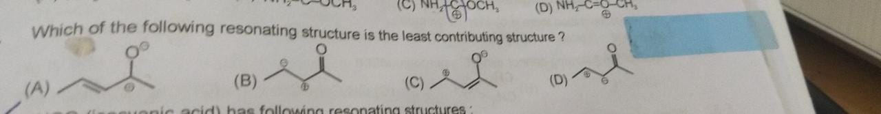 Question image for C-2 question-- Which of the following resonating